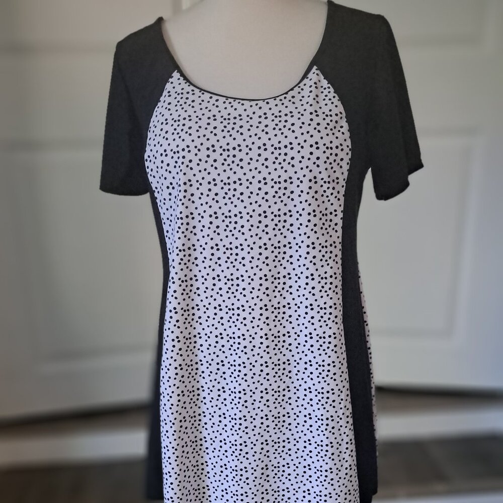 ECUPPER One Piece Swimsuit Plus Size Short Sleeve Tummy Shaping Skirted 3XL NWT